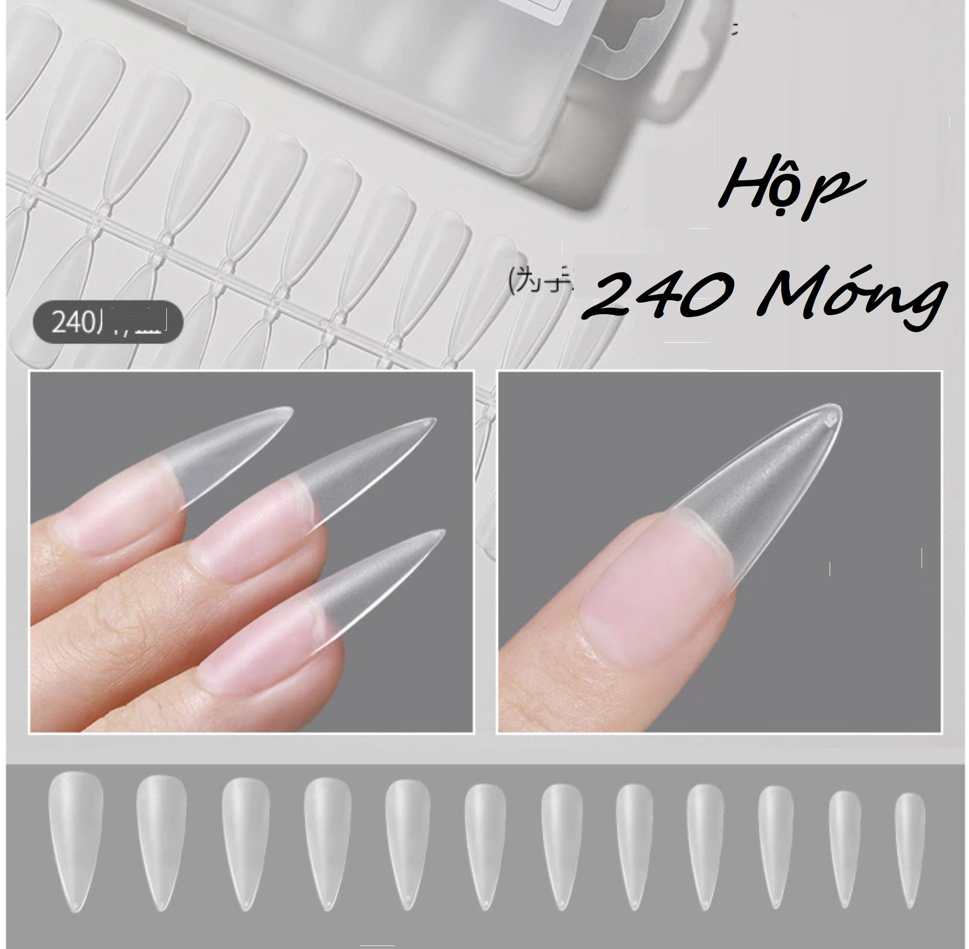 Móng úp nhám thang 240 móng dạng vỉ - manh219
