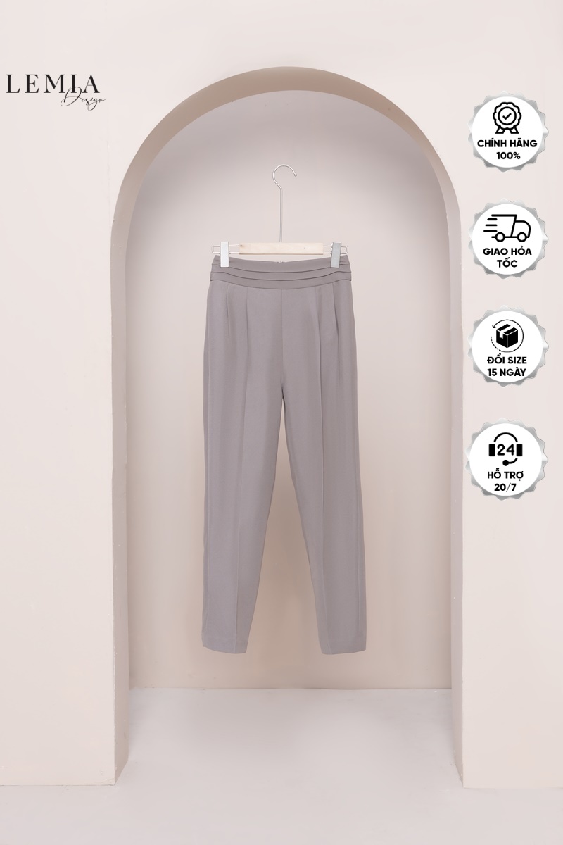 Quần baggy công sở thiết kế bấu ly cạp by lemia design - 22q014