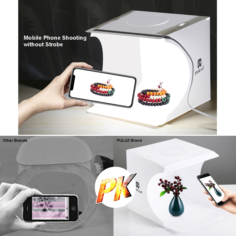 Mini Folding Photography Studio Soft Box 2LED Lightbox Background Photo Kit. 