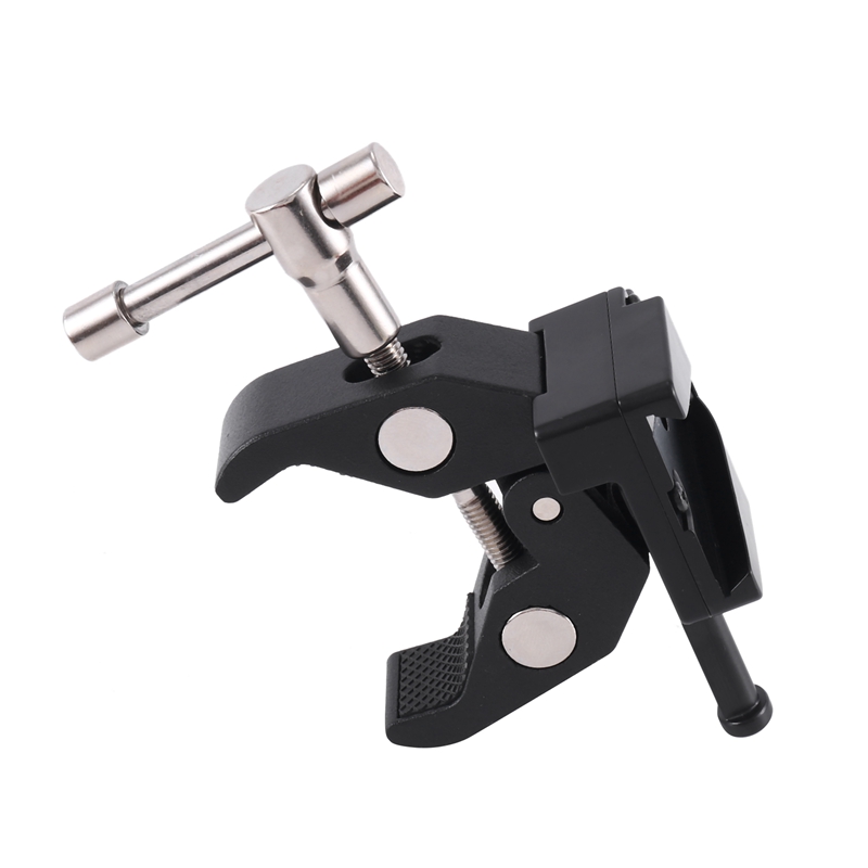 Super Crab Clamp with T Handle & Universal V-Lock Mount Quick Release Adapter for DSLR Camera Battery Mounting