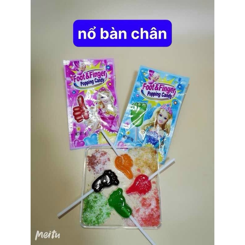 Kẹo mút chấm hạt nổ Foot&Finger (gói 10gr) nhiều hình