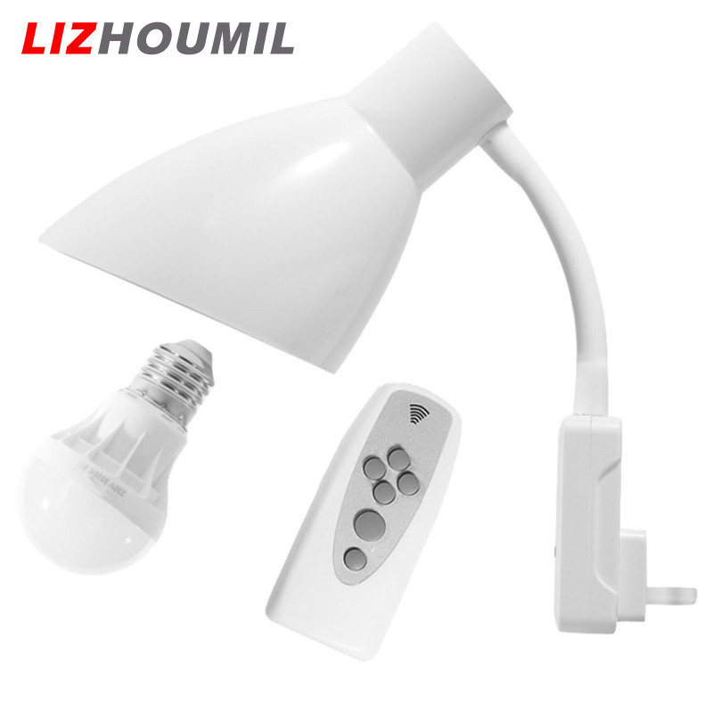 LIZHOUMIL Intelligent Wall LED Light Socket Plug with Remote Control E27 220V