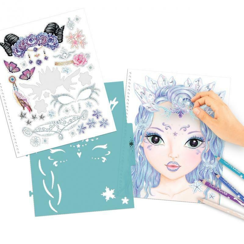 Vở thiết kế Create Your Fantasy Face Colouring Book Topmodel