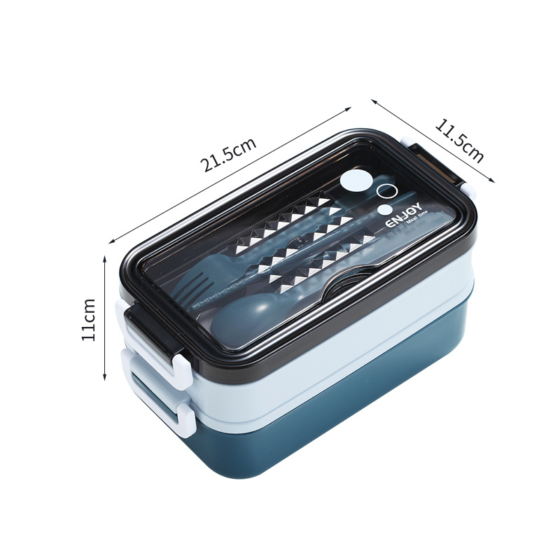 Plastic lunch box lunch box multilayer office car student office workers microwave heating frame double lunch box.