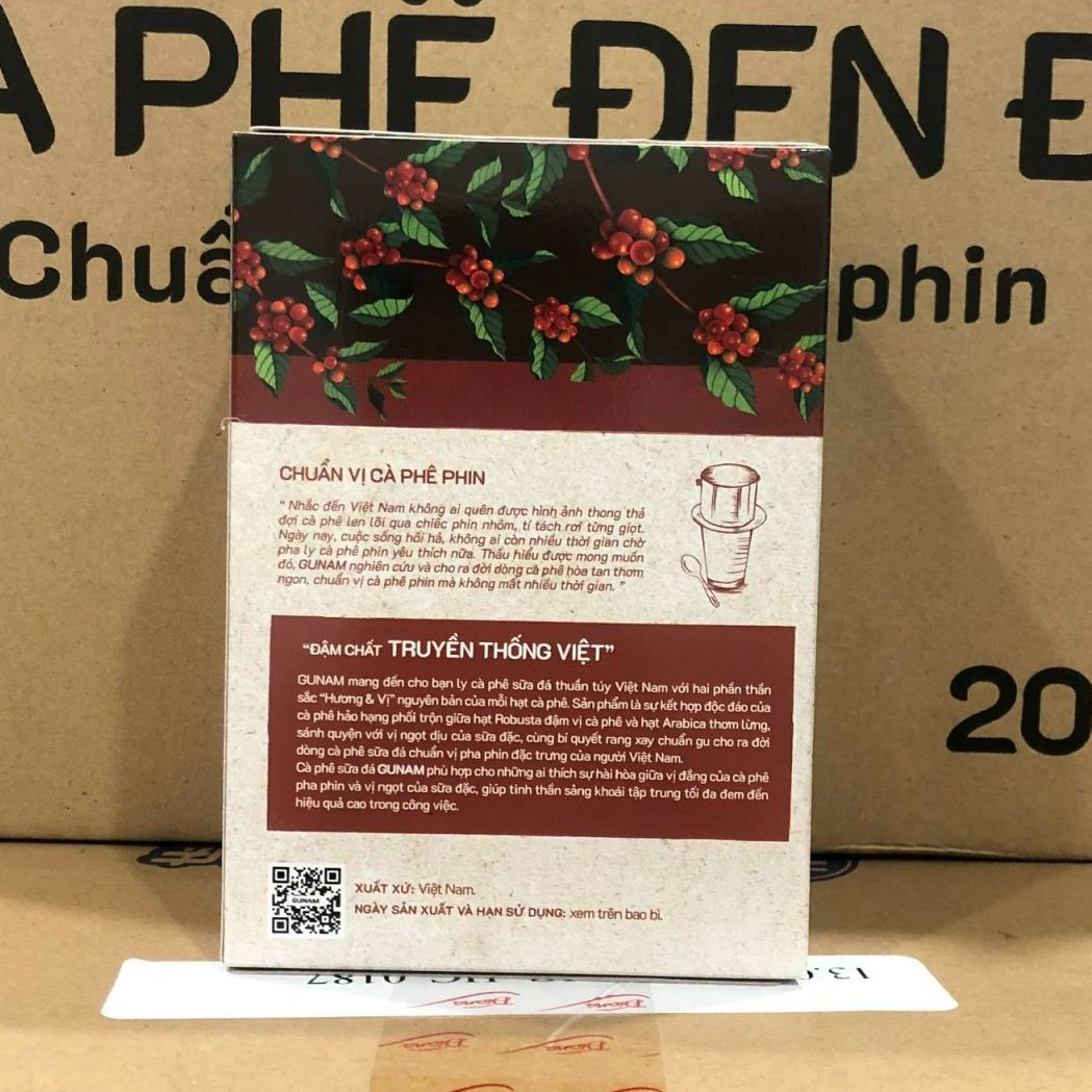 Cà phê hòa tan GUNAM cà phê sữa đá (hộp 10 gói x 20g)