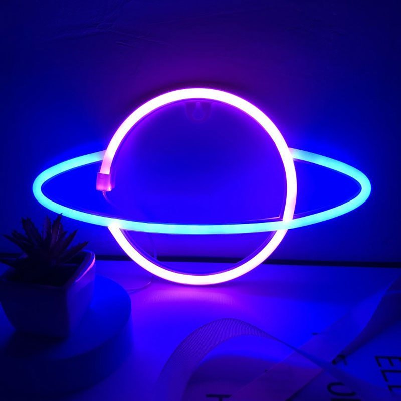 đèn led neon treo tường, trang trí decor phòng ngủ [tặng móc treo]