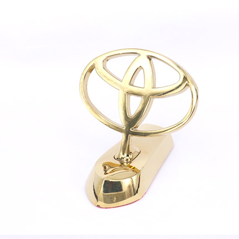 Auto Front Logo Metal Chromed Emblem Badge Sticker Decoration for Toyota Vios Fortuner Corolla Altis Hiace Avanza Land Cruiser Hilux Camry Wigo RAV4 Revo Yaris Previa FJ Cruiser