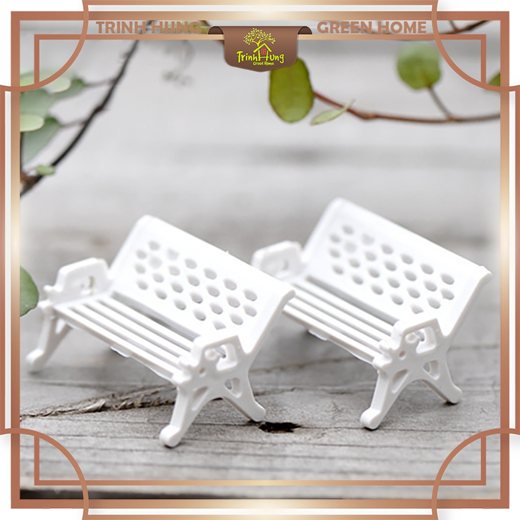 Mô hình ghế băng mini THMN670 - trang trí tiểu cảnh, bán cạn, terrarium