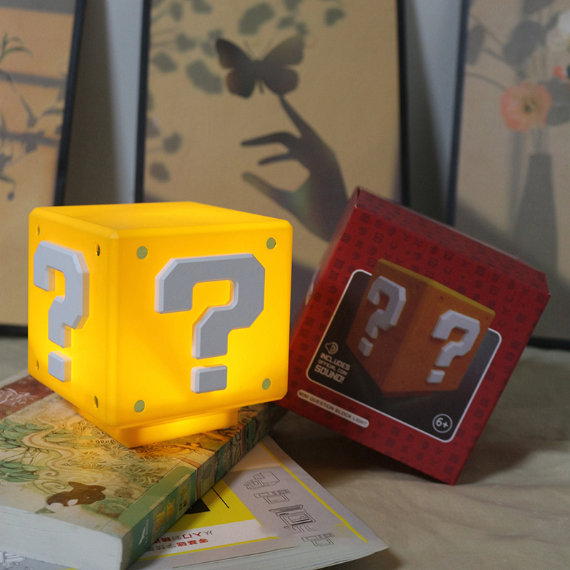 Super Mario Bros LED Question Mark Brick Night Light USB Charging Desk Lamp Light For Kids Birthday X-mas Gifts. 