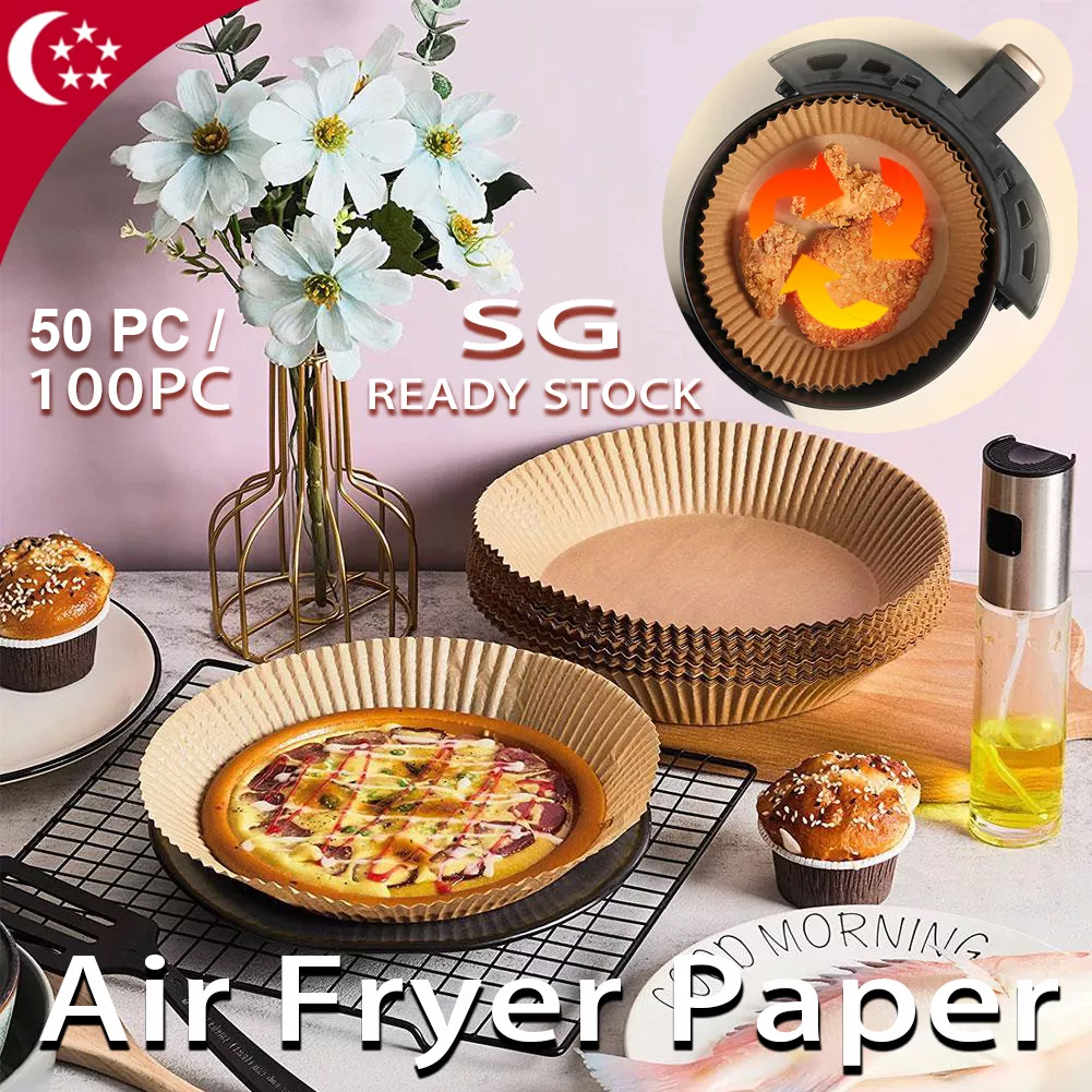 50Pc Air Fryer Disposable Paper Liner Oil-proof Non-Stick Baking Roasting  Sheets