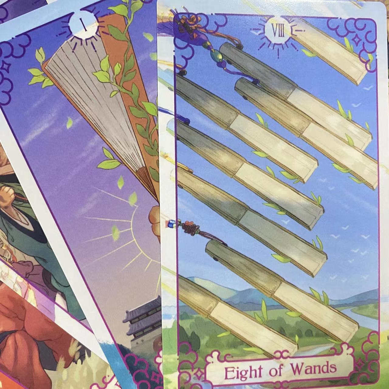 12x7 cm Purple Cat Tarot Deck