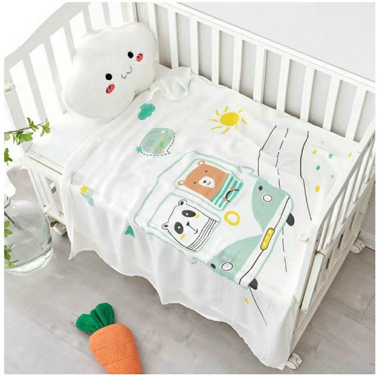 Khăn tắm lụa Aden cao cấp cho bé/ Chăn lụa cao cấp cho bé