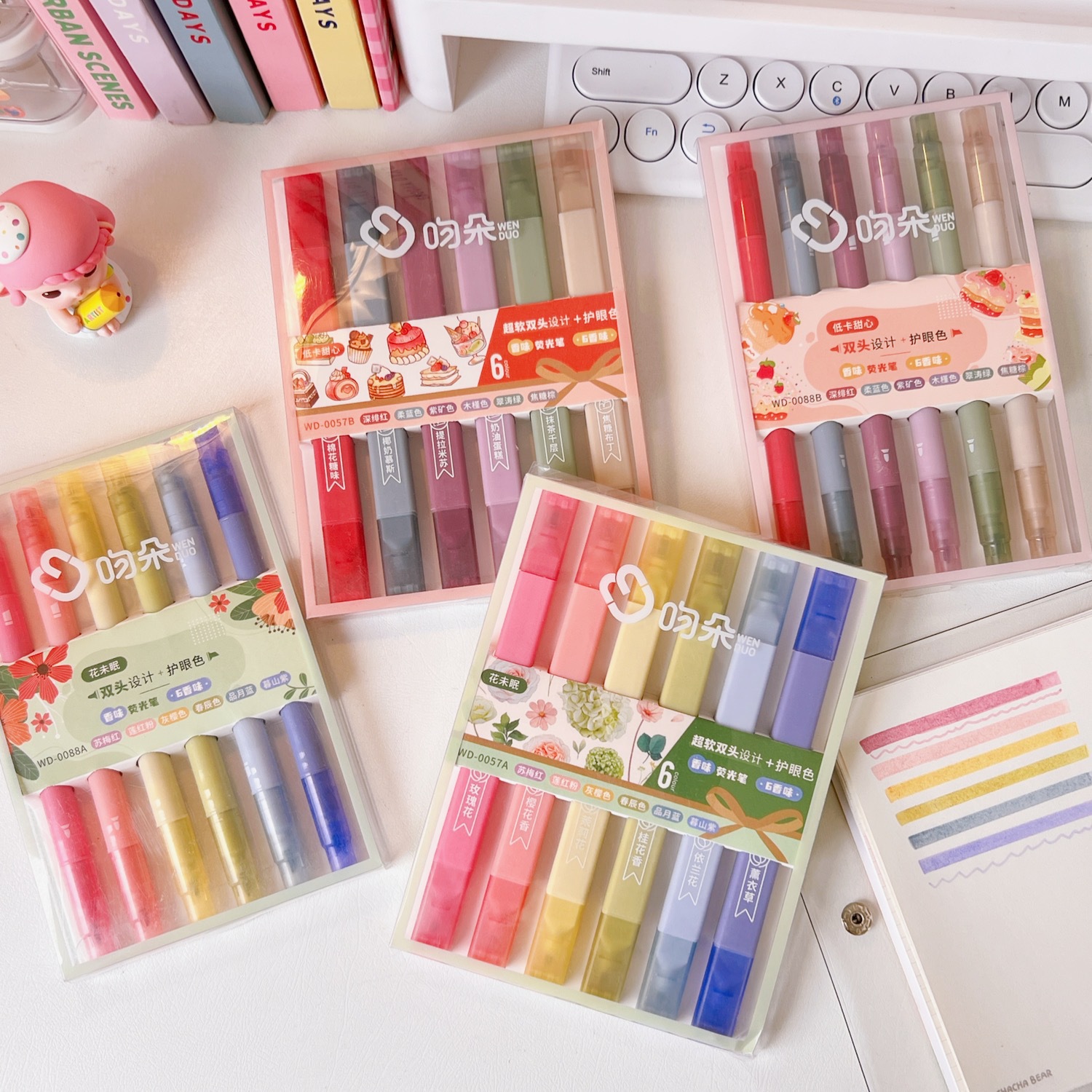 (6 pcs/hộp) Set 6 bút dạ quang, bút đánh dấu, highlight
