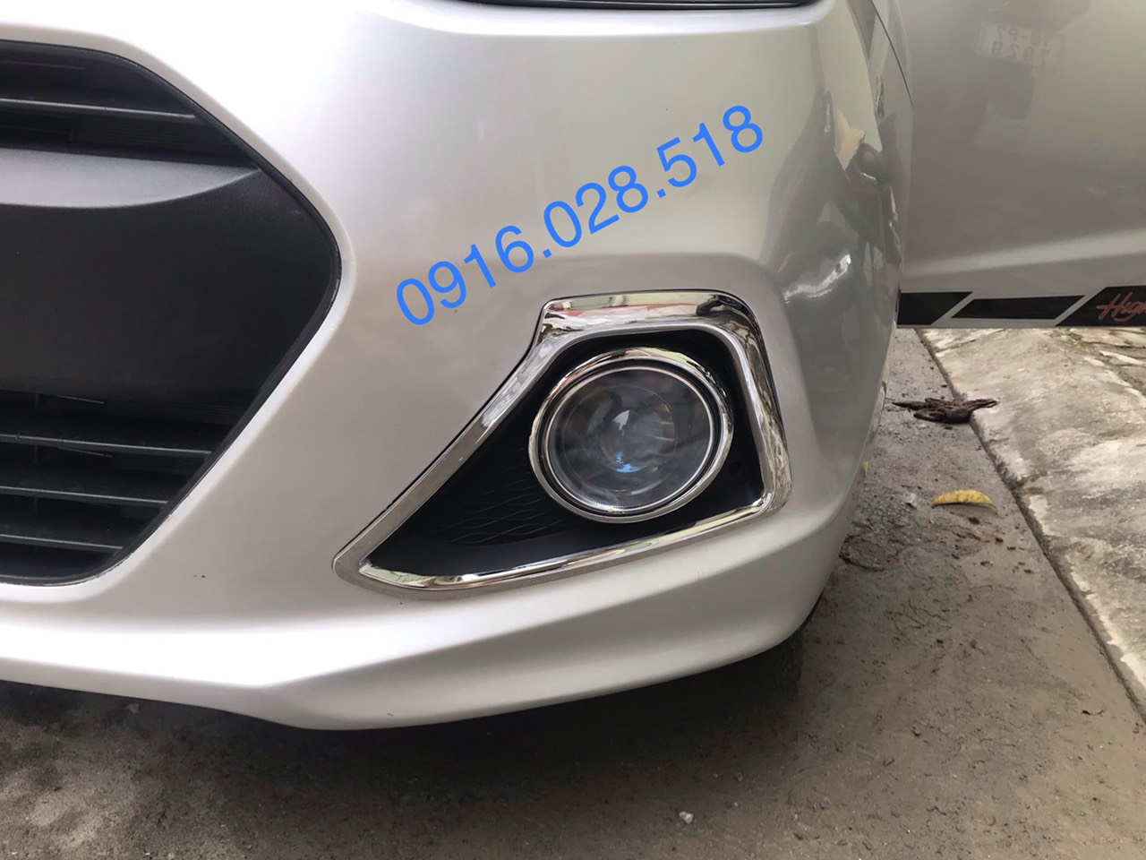 Bộ 2 ốp đèn gầm trước cho xe hyundai i10 2014-2016 mạ crom