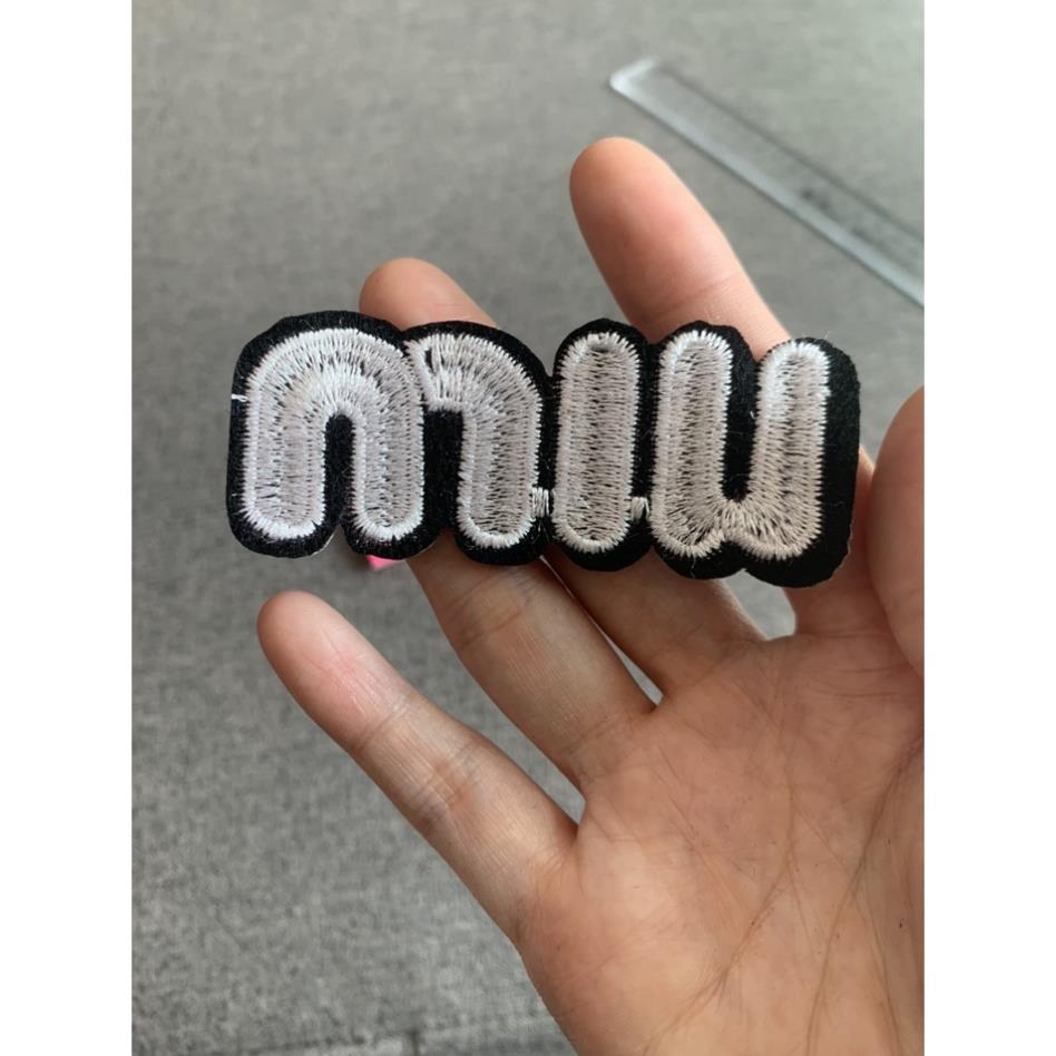 Miếng Sticker Thêu Ủi chữ miu miu