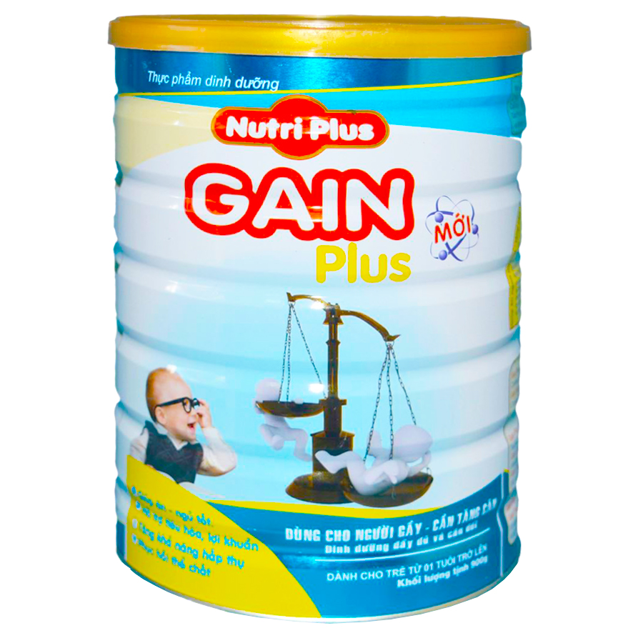 Sữa bột GAIN PLUS dùng cho người gầy NUTRI PLUS 900G