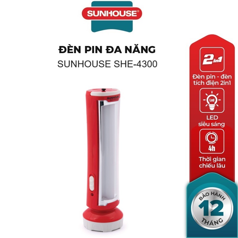 Đèn pin đa năng sunhouse she-4300 _hàng chính hãng