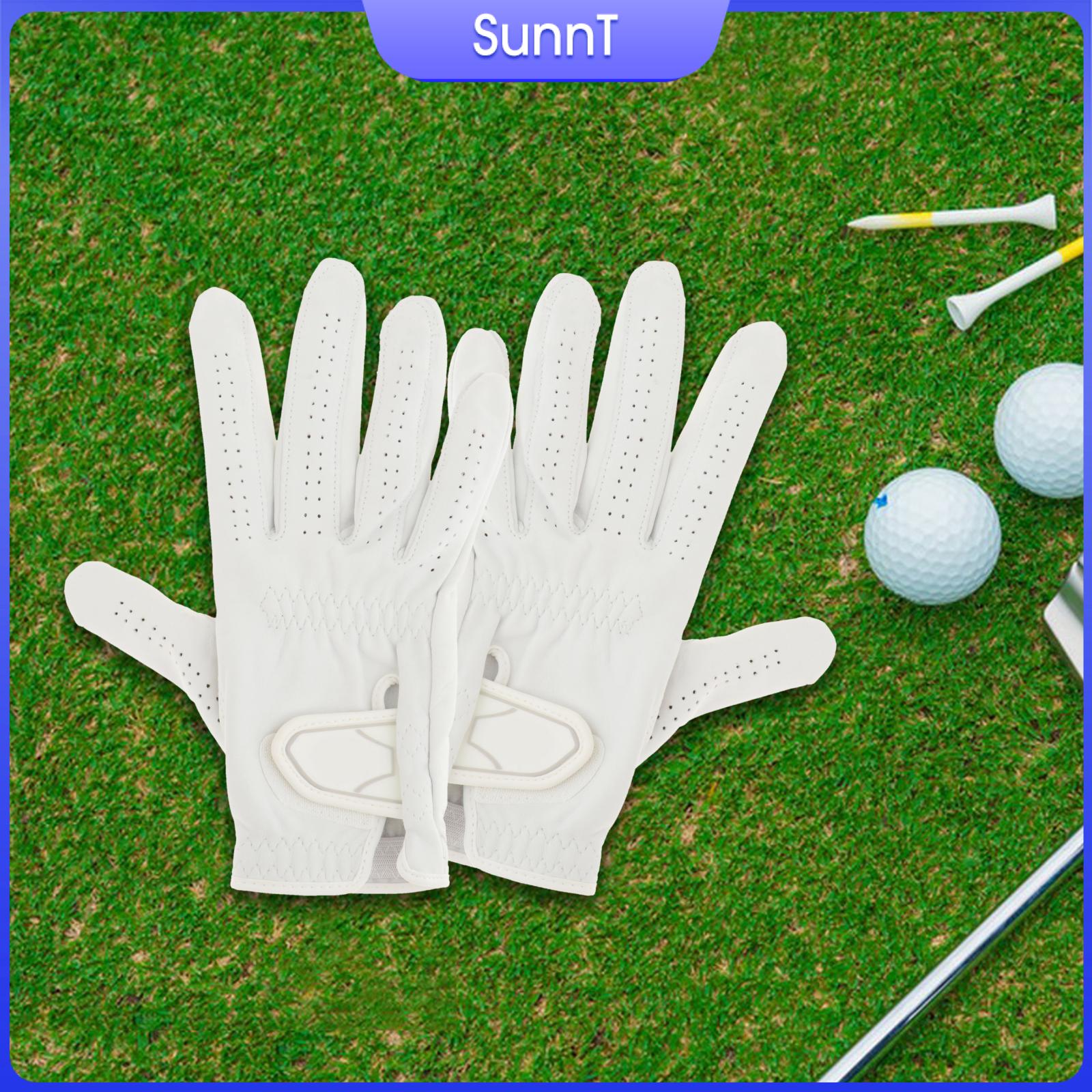 SunnT Golf Glove Left Hand Sports Gloves for Men Women Lightweight Comfortable PU Leather Golfer Gloves Non Slip Grip, Golf Equipment