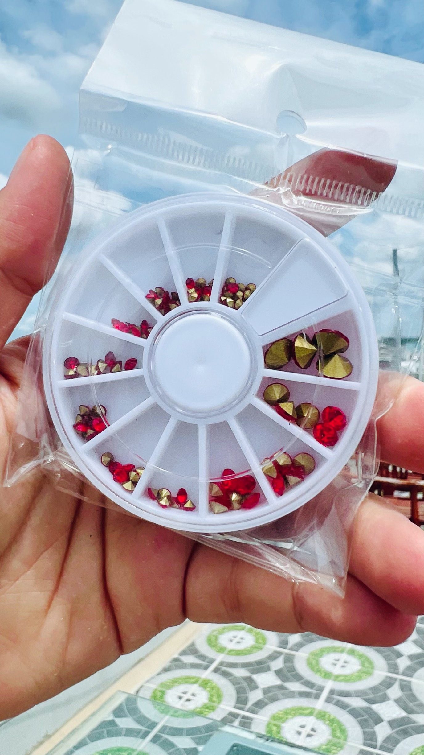 Set đá chân nhọn trang trí móng nail
