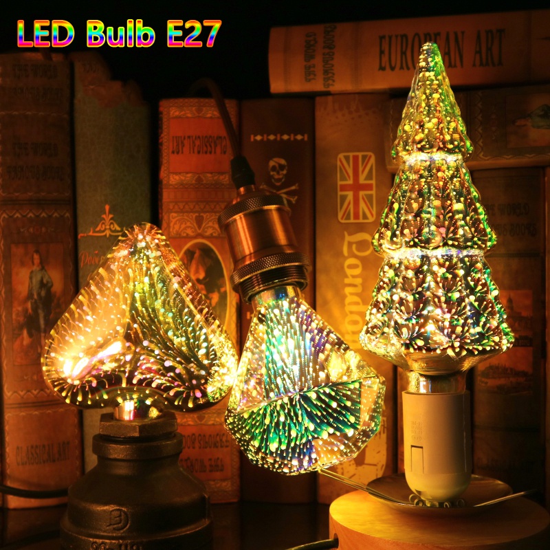 ✨ + free shipping ✨ 3d decoration led bulb e27 6w 220v vintage edison light bulb star fireworks lamp holiday night light novelty christmas tree