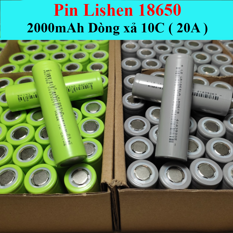 (1 Viên) Pin Lishen 18650 dung lượng 2000mAh 10C (20A)