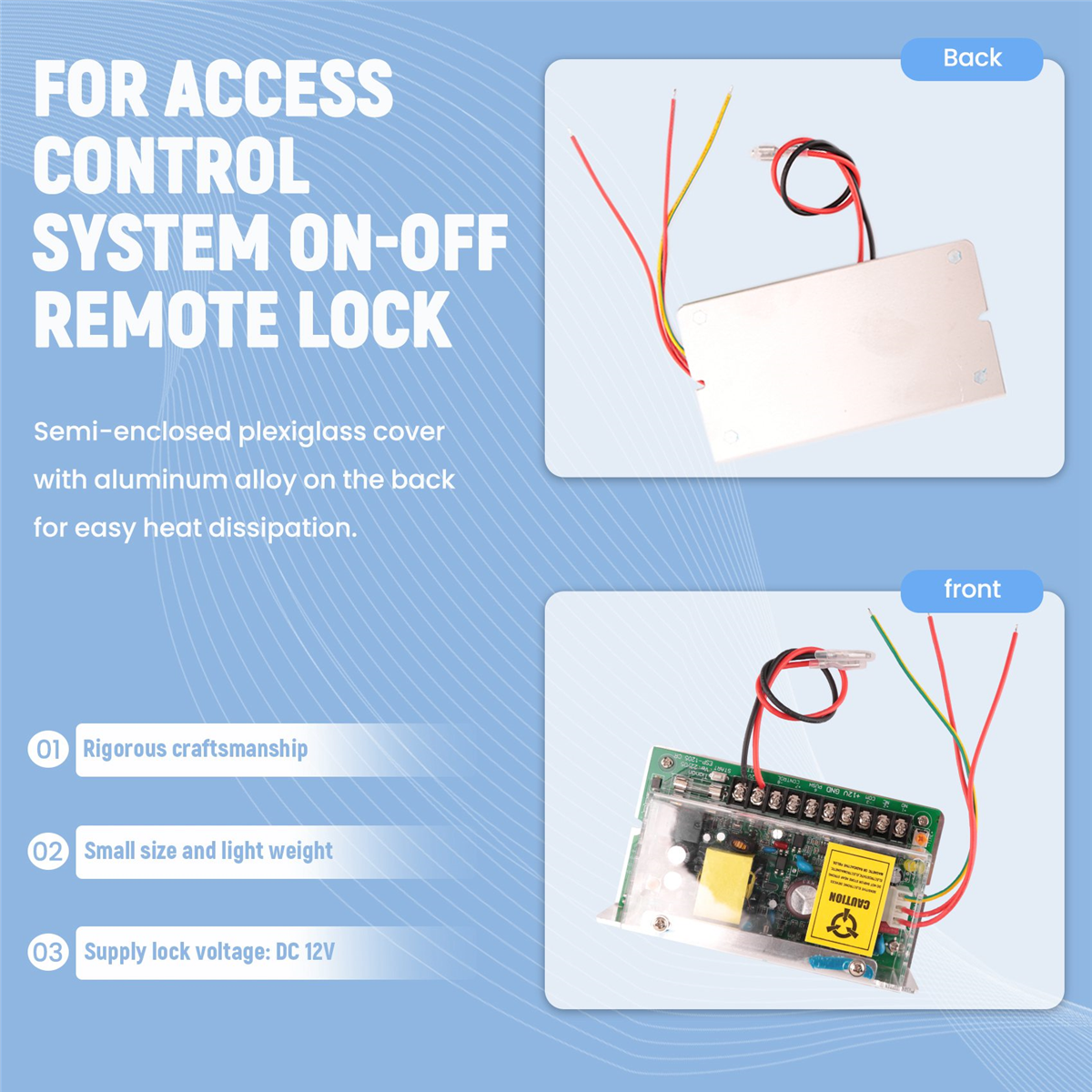 (C G K DC 12V 5A UPS Fuction Door Access Control Power Supply Use for Access Control System Switch Remote Lock AC 110V-240V
