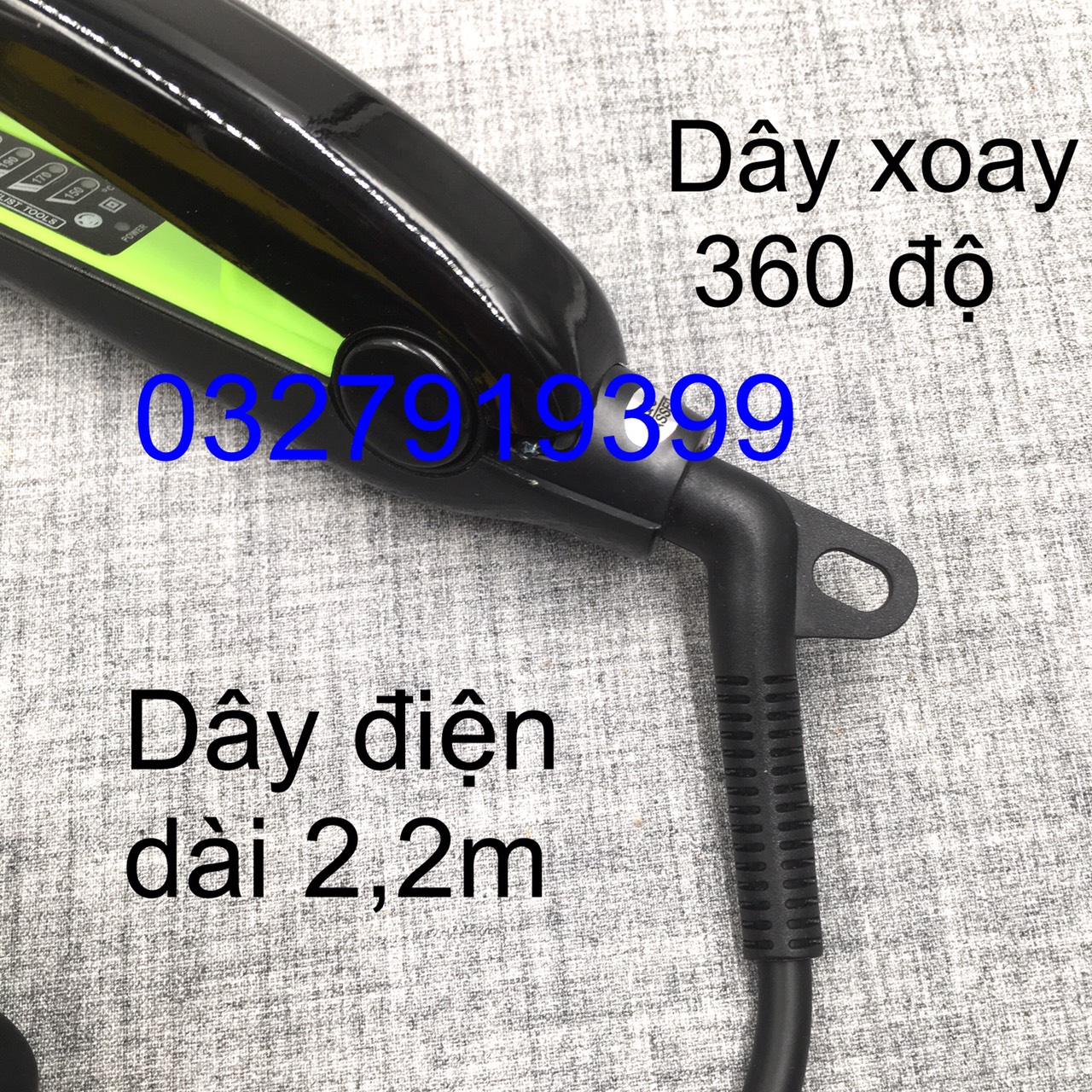 HQ Máy Bấm Tóc Dập Xù IC 878 - Chức Năng Bảo Vệ Quá Tải, Bề Mặt Ceremic Chống Dính, Tiết Kiệm Thời Gian Và Điện, Dài 26.5cm, Màu Đen Nhám