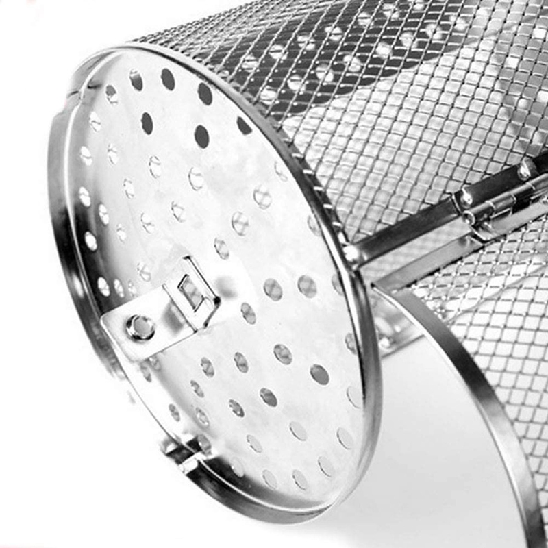 Stainless Steel Grill Roaster Drum Oven Basket,Round Tumble Rotisserie