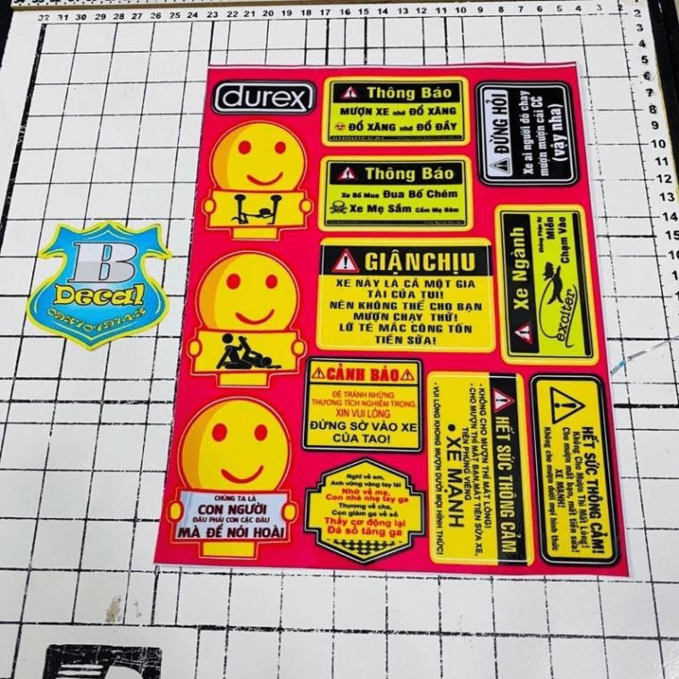Tem logo sticker cảnh báo con người