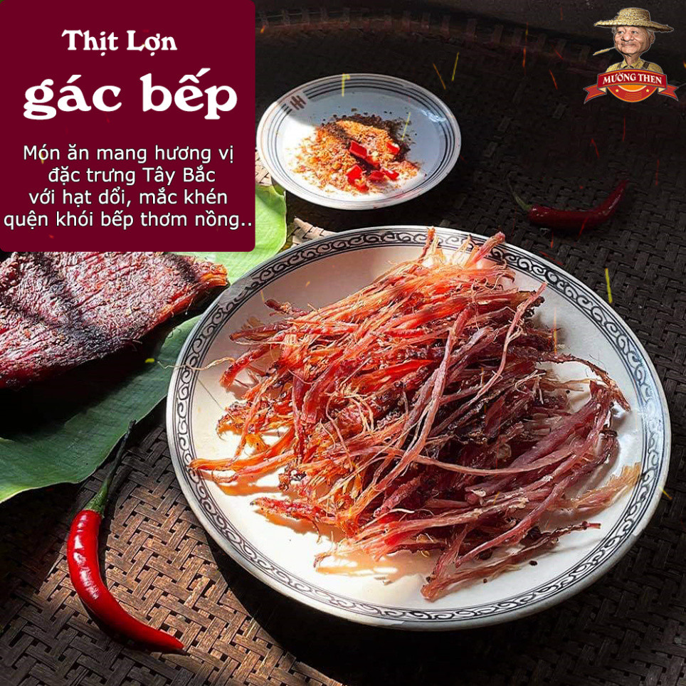 Thịt Lợn Bản Gác Bếp Sấy Chuẩn Tây Bắc(TẶNG CHẨM CHÉO)