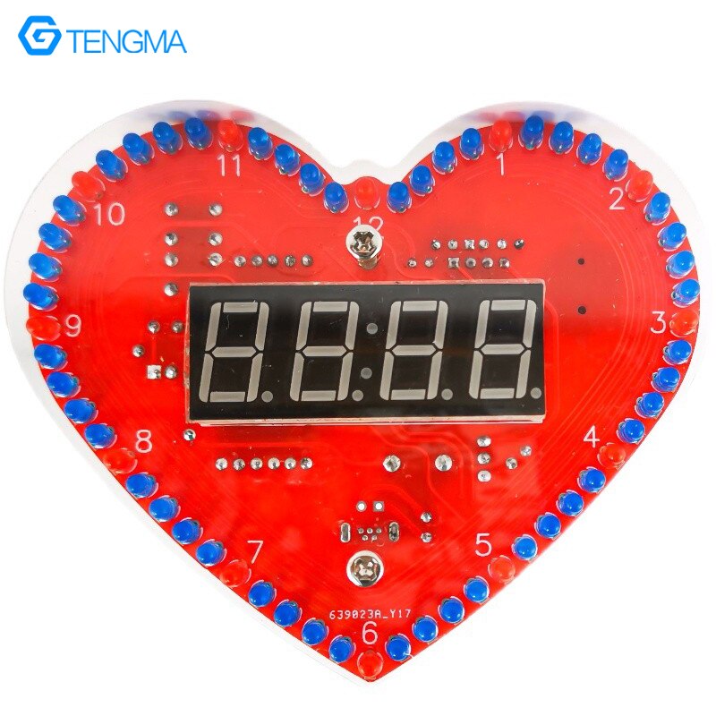 Cardioid Rotating LED Digital Clock Time Temperature Display Multiple Animation DIY Electronic Welding Product Kit