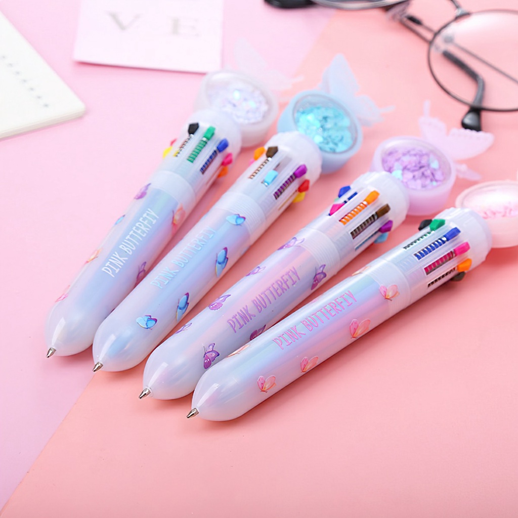 Bút Bi 10 Màu Hình Gấu Dễ Thương