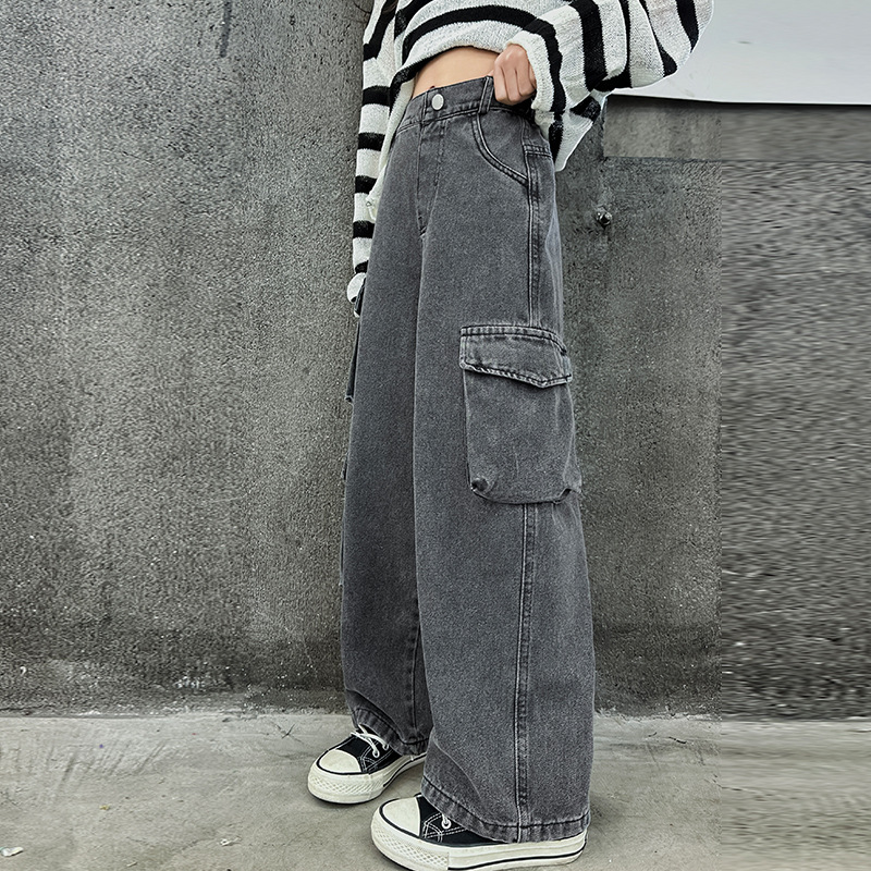Aweisuan%20Teenage%20Girls%20Wide%20Leg%20Cargo%20Jeans%202024%20Autumn%20Fashion%20Kids%20Casual%20Denim%20Pants%20School%20Young%20Children%20Straight%20Baggy%20Trousers%2015Y%20-%20Image%205