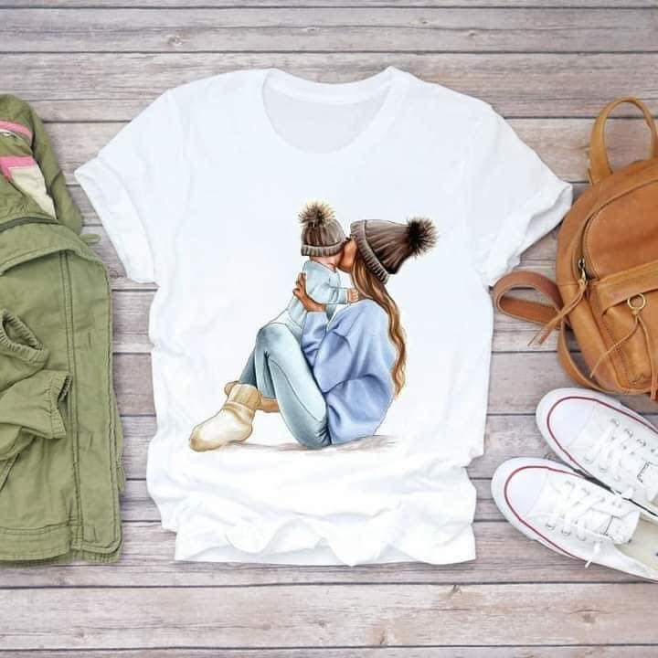 Áo đôi mẹ và bé trai mẹ và bé gái con gái mẹ và bé gái mùa hè giá sĩ chất cotton mịn mát có đủ size