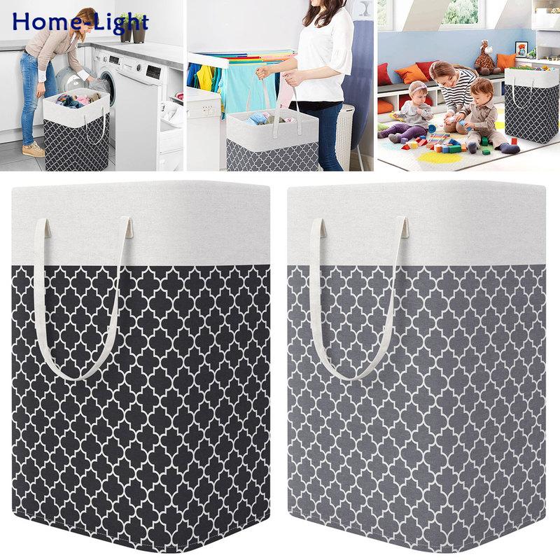 75L Laundry Basket Collapsible Laundry Storage Basket Waterproof Cotton Linen Laundry Basket Laundry Organizer Laundry Basket for Bathroom 75L Large Capacity Laundry Basket