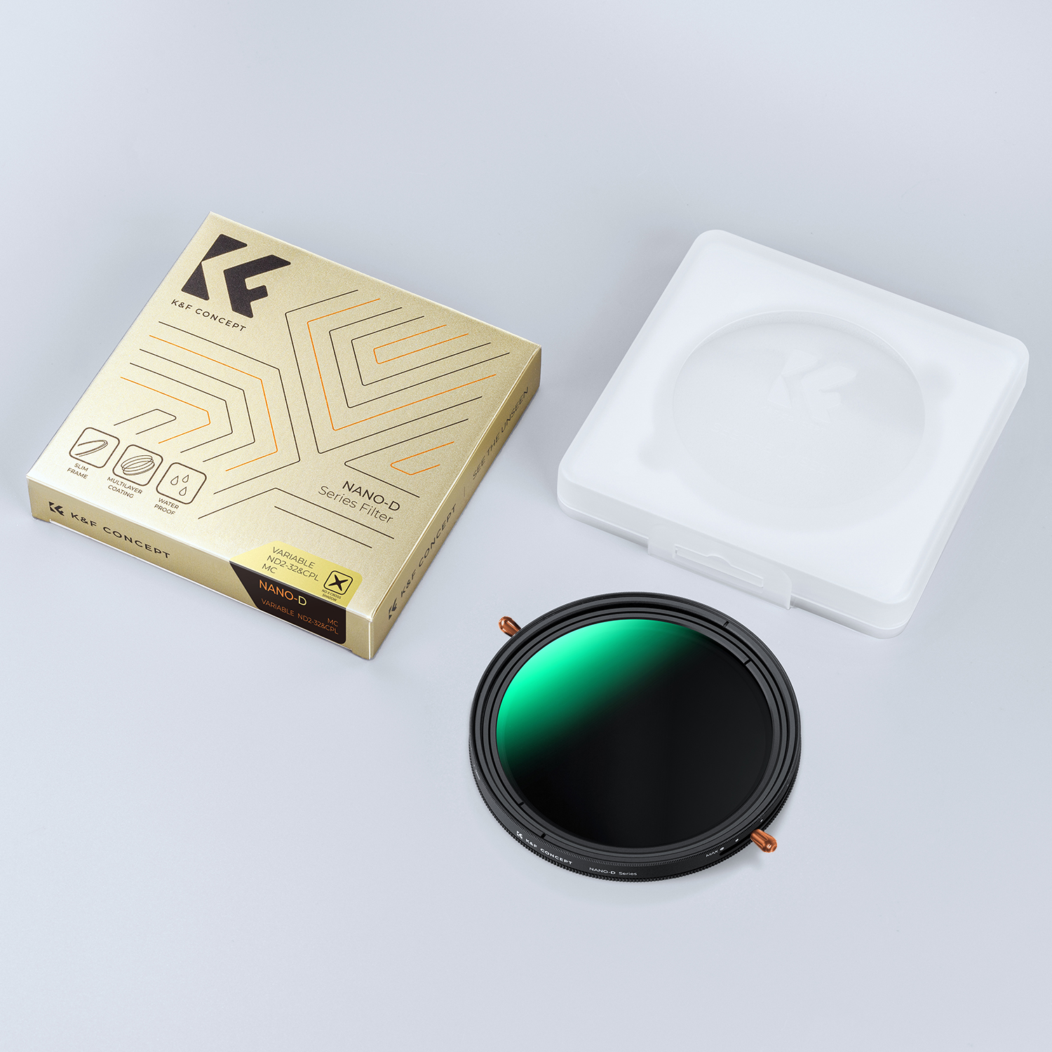 K&F Concept 49mm-82mm ND & CPL 2 in 1 Lens Filter, ND2-ND32 (1-5 Stop) Variable Neutral Density and Polarizer for Camera Lens Nano-D Series