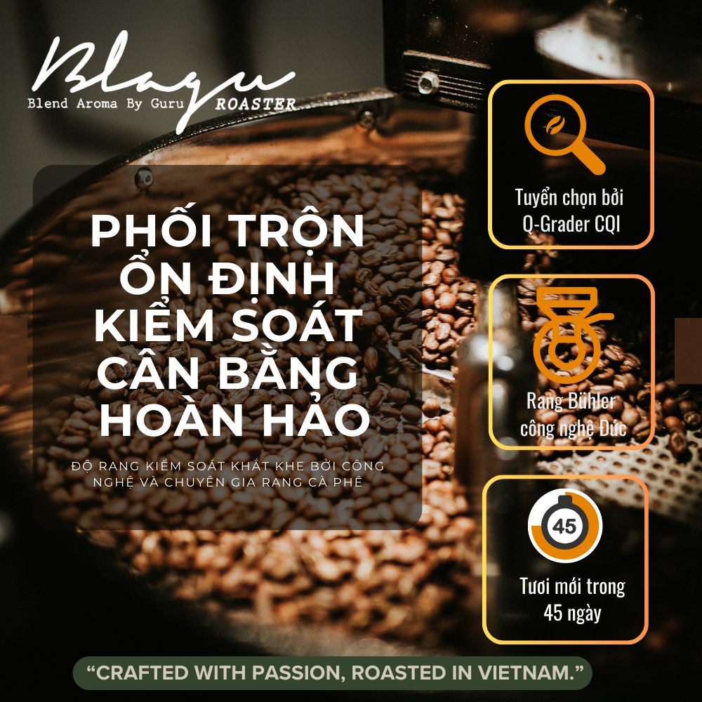 Cà Phê Blagu Hạt Đã Rang Guru 3 Blend Cold Brew - Strong Cold - Chuyên Dùng Cold Brew - 100% Arabica - Medium Dark - 250gram