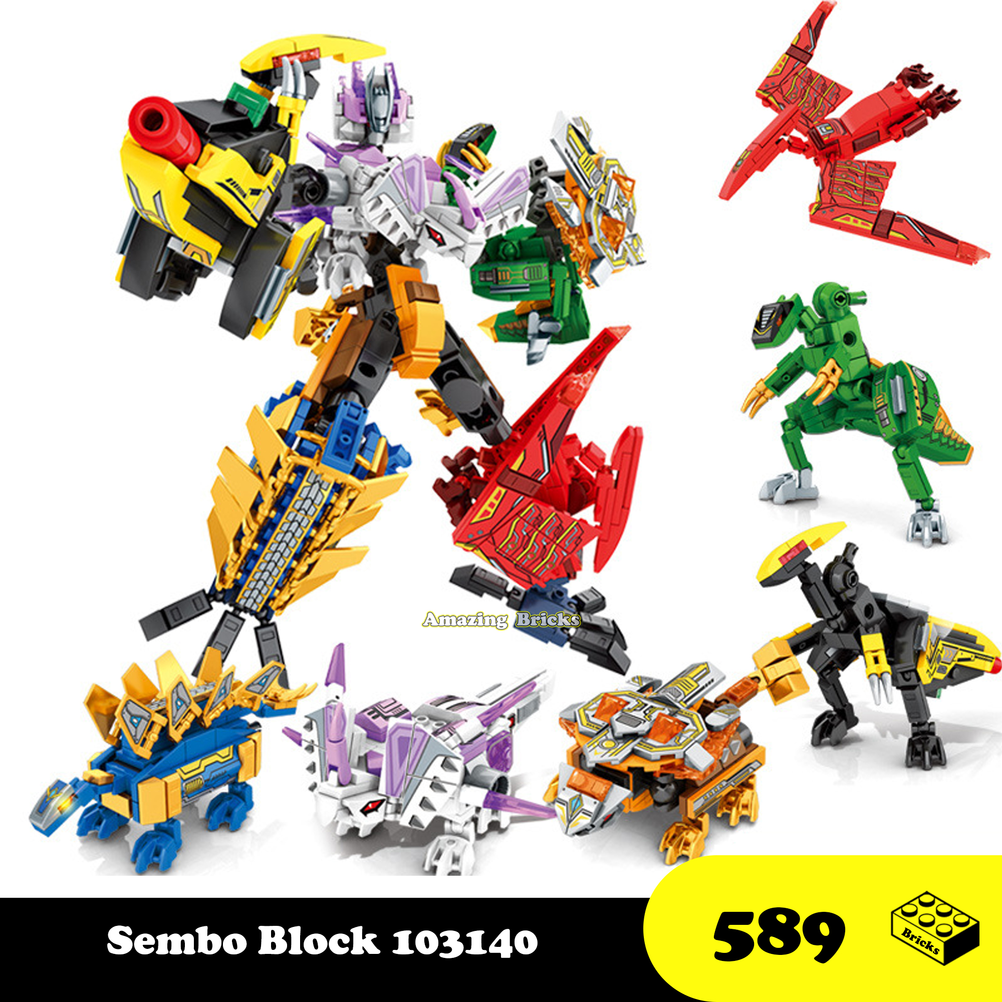 Đồ chơi Lắp ráp Robot Khủng Long, Sembo Block 103140-45 Xếp hình thông minh thumbnail