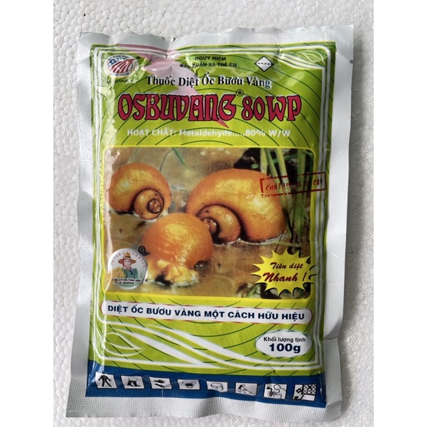 Chế phẩm diệt ốc dạng bột - Osbuvang 80WP 100gram - trừ ốc trên cạn - trừ ốc ăn rể lan