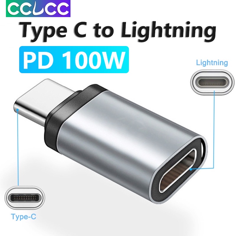 CCLCC PD 100W Fast Charging Converter for iPhone 15 Promax/iPad,USB C to Lightning Adapter Mini Type C Data Cable Conversion