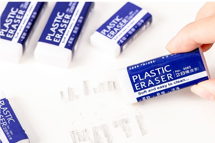 Gôm trắng 2B, gôm plastic eraser sạch đẹp