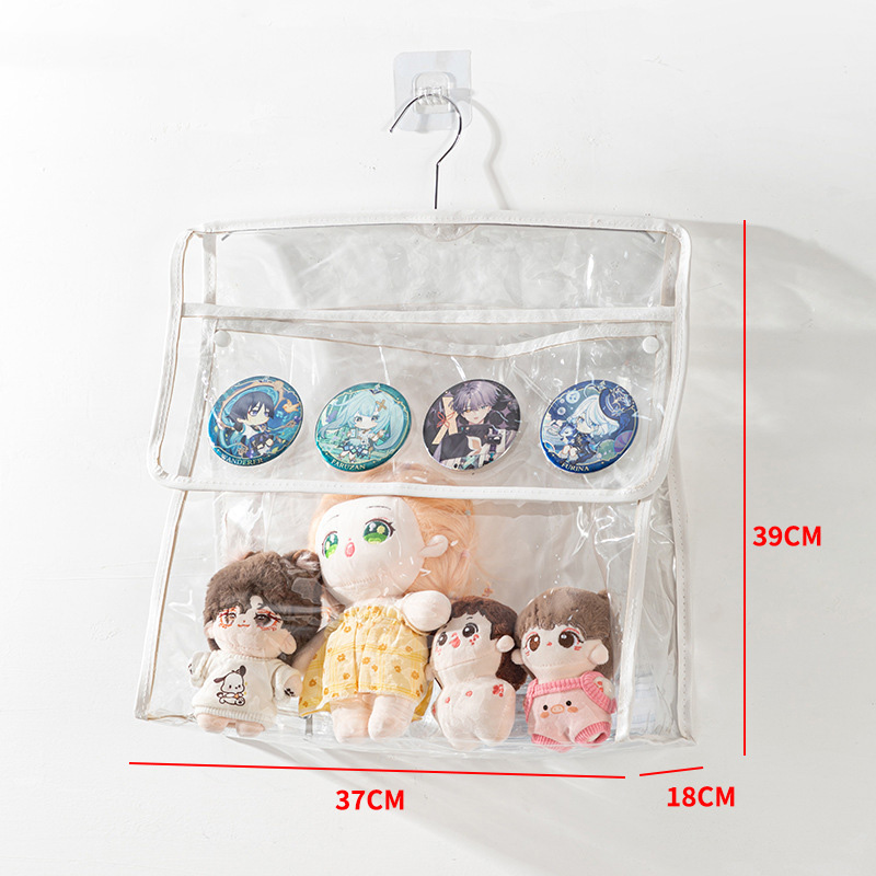 YEYA Hộp đựng đồ Túi đựng đồ giảm đau cho búp bê bằng cotton Túi đựng đồ chống nước PVC trong suốt Túi treo trưng bày búp bê bằng vải nhung lông cho búp bê labbu