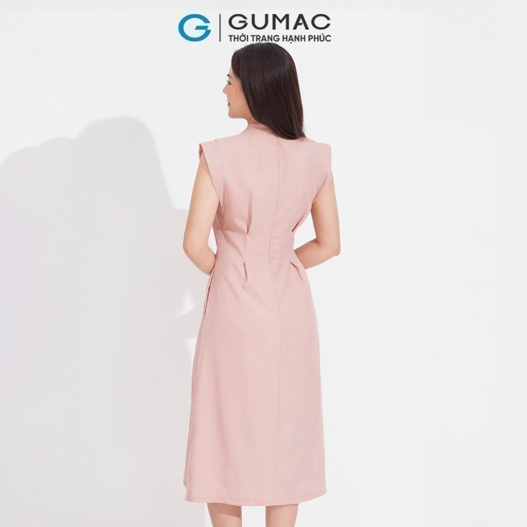 Đầm nữ A xếp ly eo GUMAC DD05053