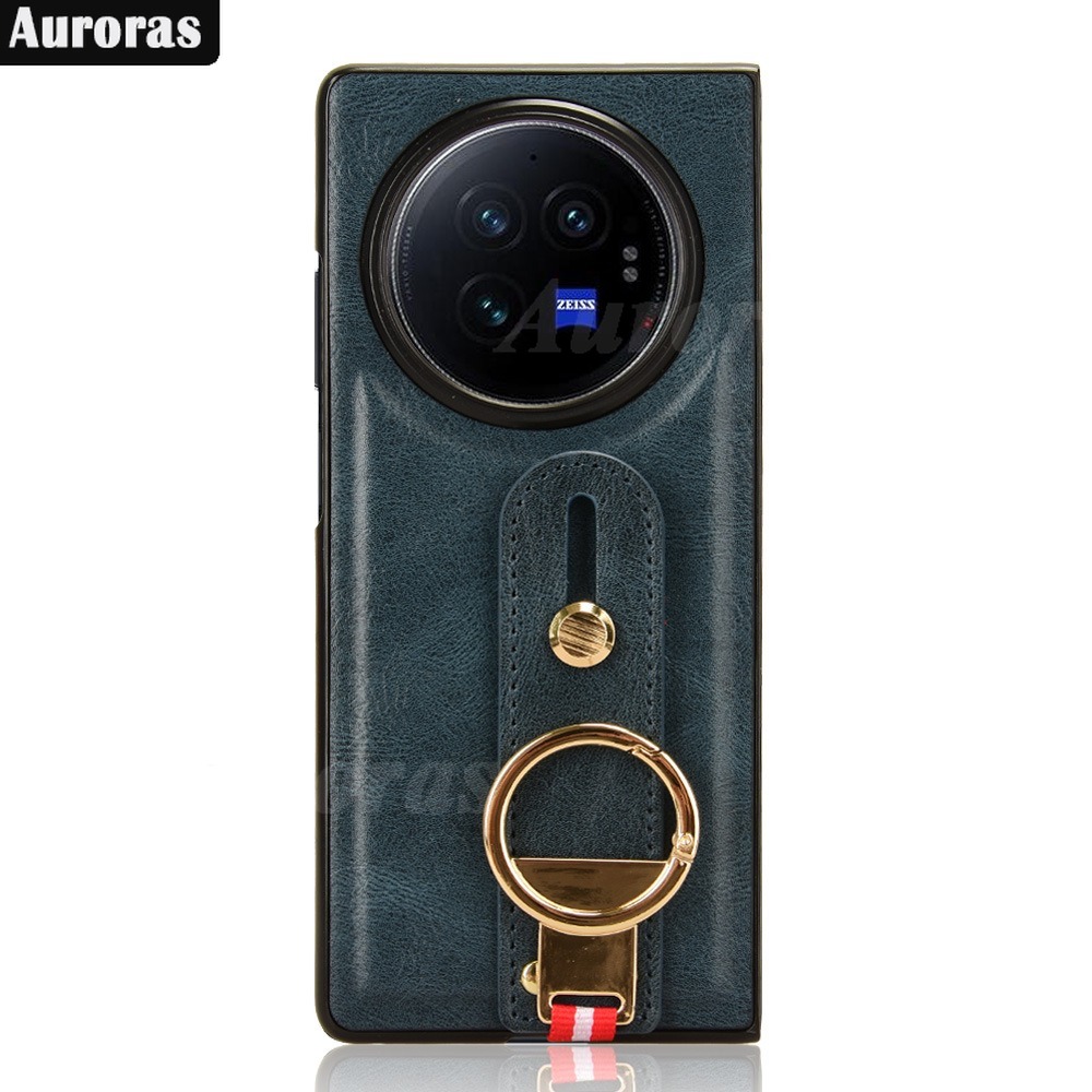 For Vivo X Fold3 Pro Phone case Leather Ring Holder Snap-on Hybrid PC+TPU Full Protection For VIVO X Fold3 Cover casing HP.