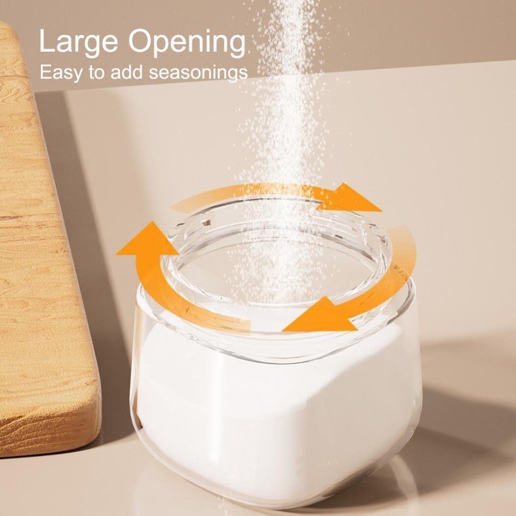 Luftdichtes Gewürzglas mit Löffel, Aufbewahrungsflasche für Salz, Zucker und Pfeffer
_voghion.com