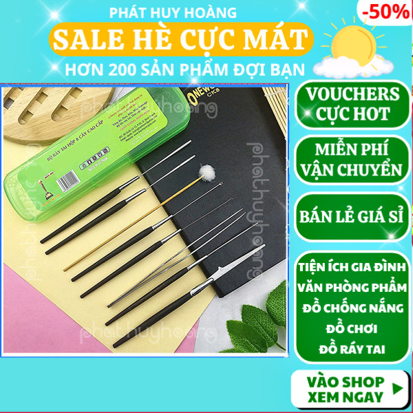 Bộ dụng cụ lấy ráy tai , móc ráy tai Thanh Sơn 8 món kèm hộp nhựa , bộ ráy tai cao cấp , bộ ráy tai inox , bộ dụng cụ lấy ráy tai , bộ ráy tai , ráy tai inox , Phát Huy Hoàng