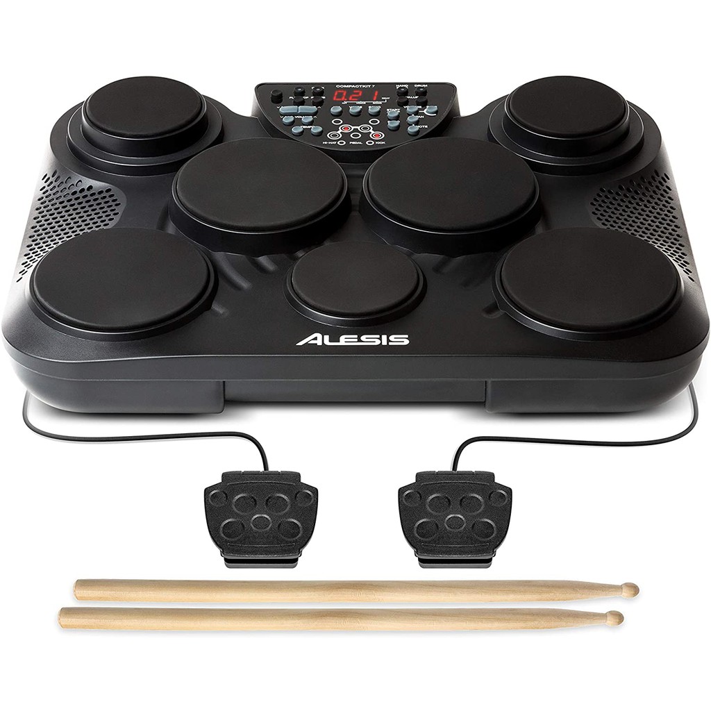 ♠Alesis Compact Kit 7 Ultra-Portable 7-Pad Electronic Table-top Drum ...