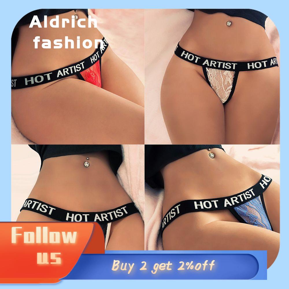 ALDRICH FASHION Bikini T-back Artist Low Waist s Letters Panties Elastic