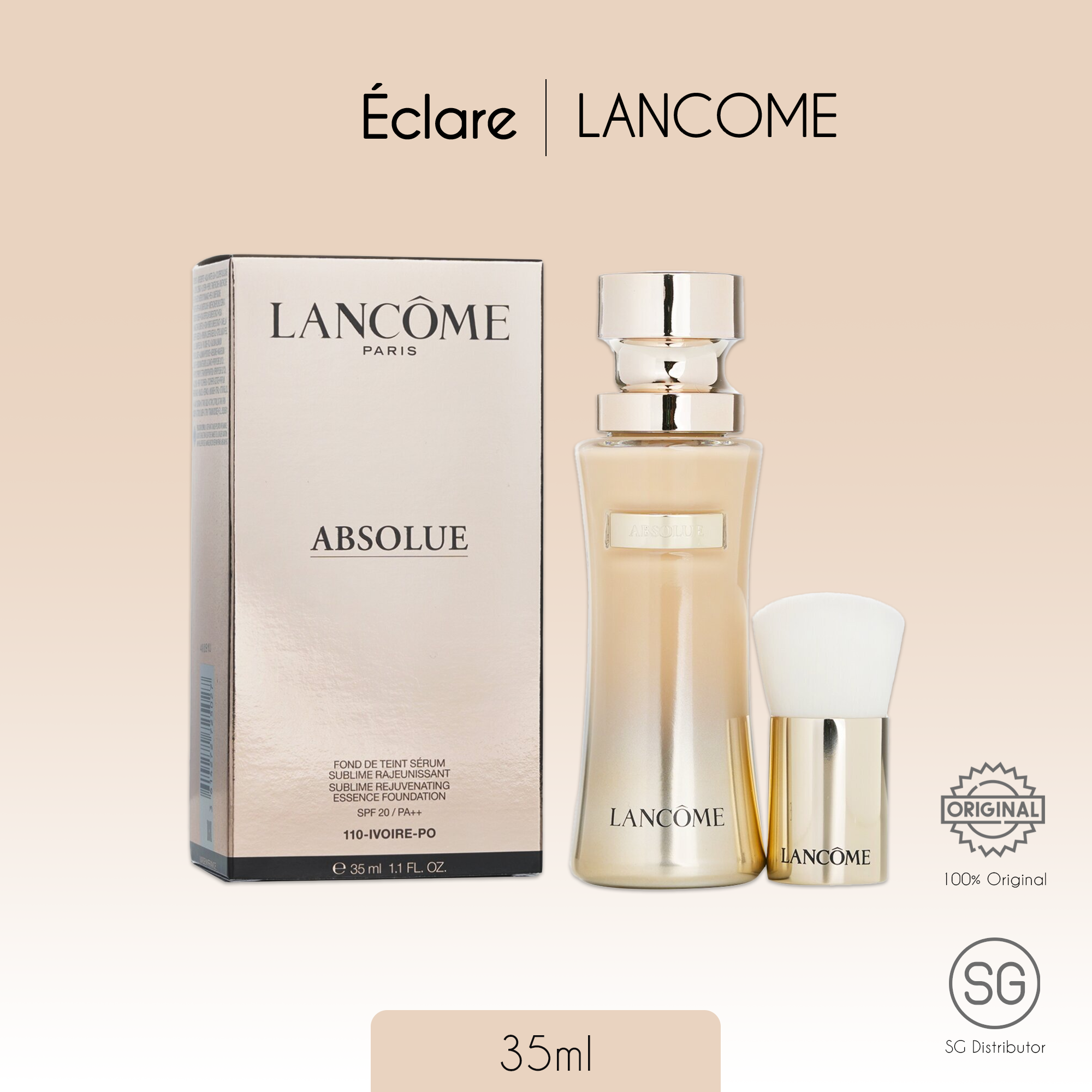 LANCOME ABSOLUE 110-IVOIRE-PO 新品未使用 Lancome Absolue Essence Foundation SPF20 #100 #110 Ivoire-P/PO