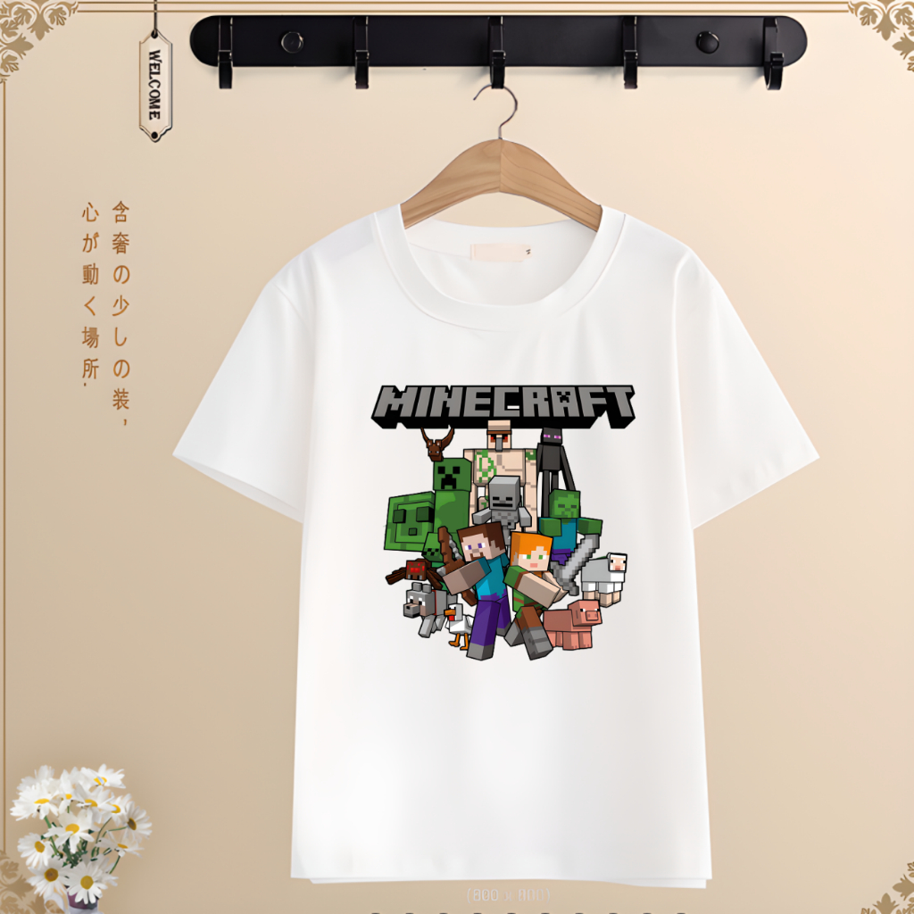 Áo thun 3D Minecraft cho bé trai bé gái